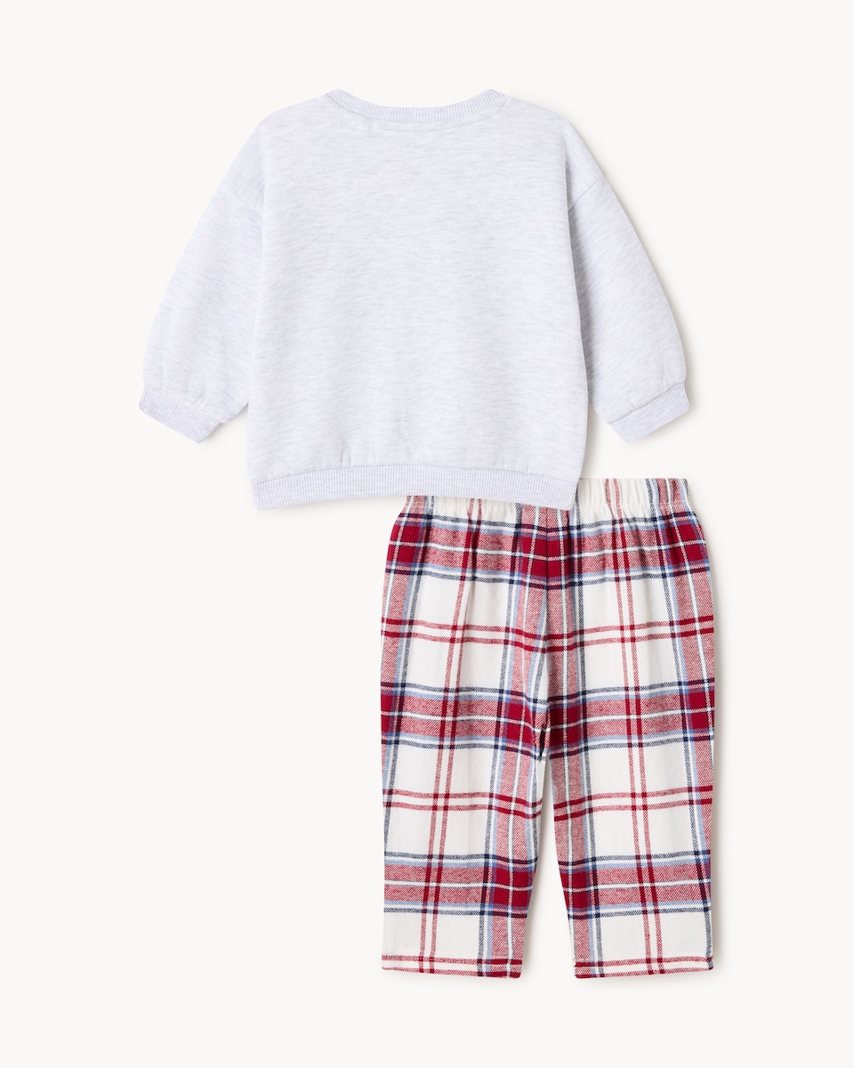 image 1 of Christmas Baby Cotton Rich Santa Squad Matching Family Pyjamas in Grey Marl
