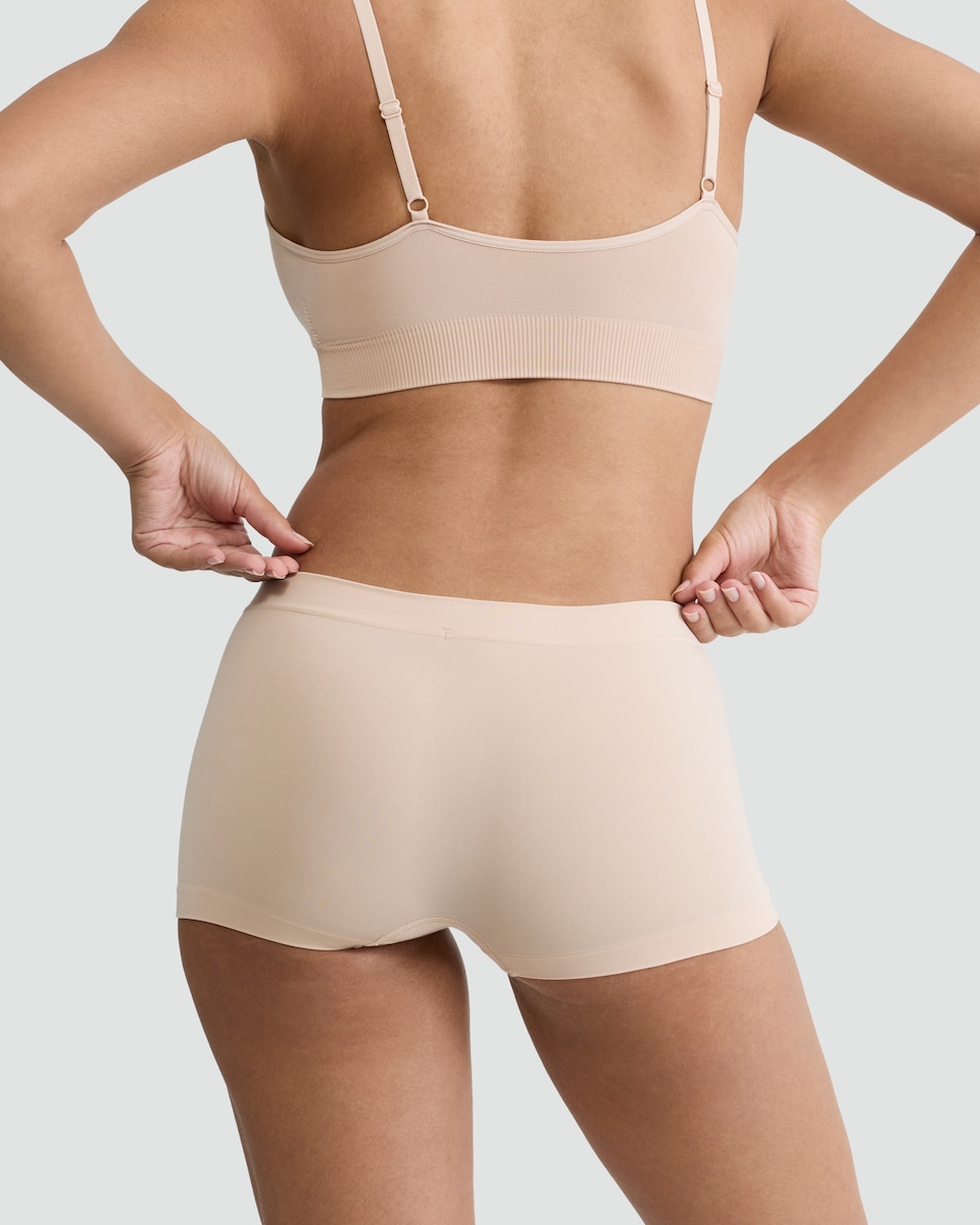 image 1 of F&F 2-Pack Seamless Boyshorts  in Nude