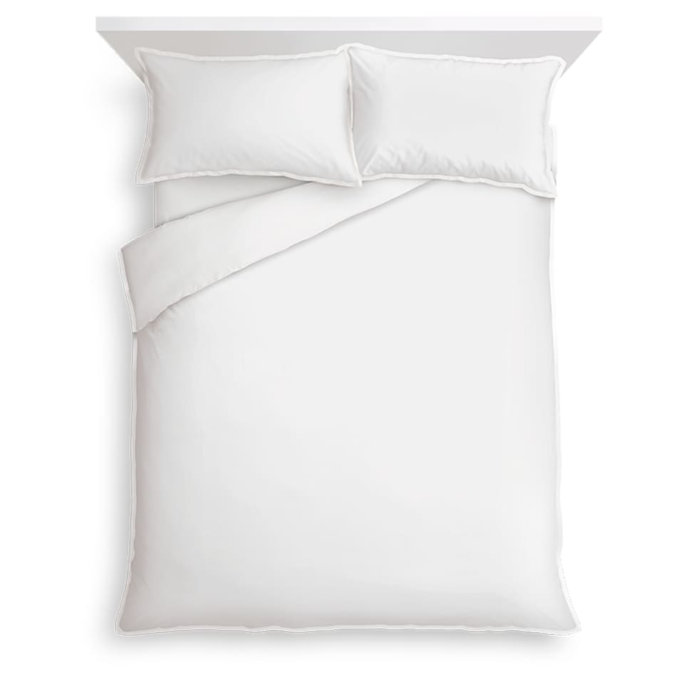 image 1 of Tesco White 100% Cotton Oxford Edge Duvet Set King Size