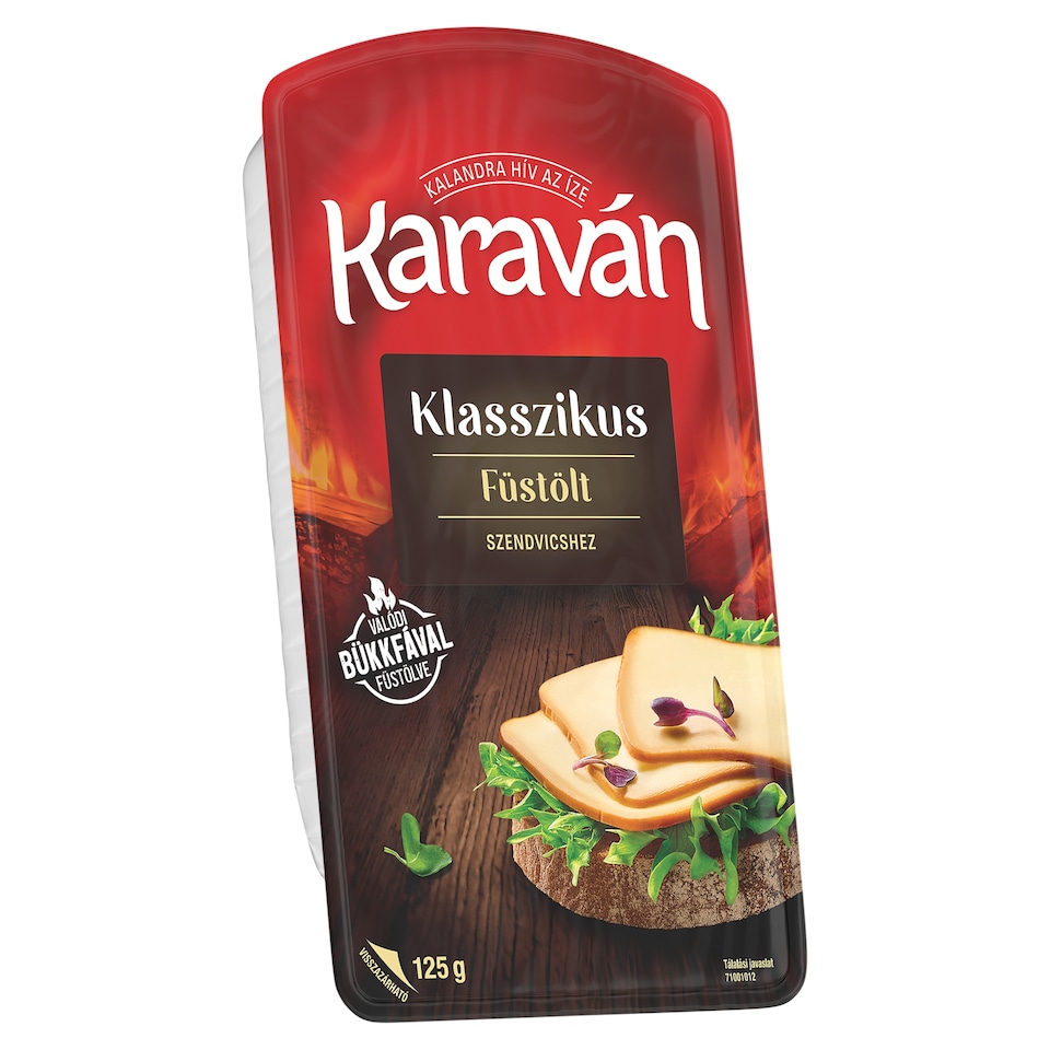 Karaván szeletelt füstölt zsíros ömlesztett sajt 125 g  1. kép