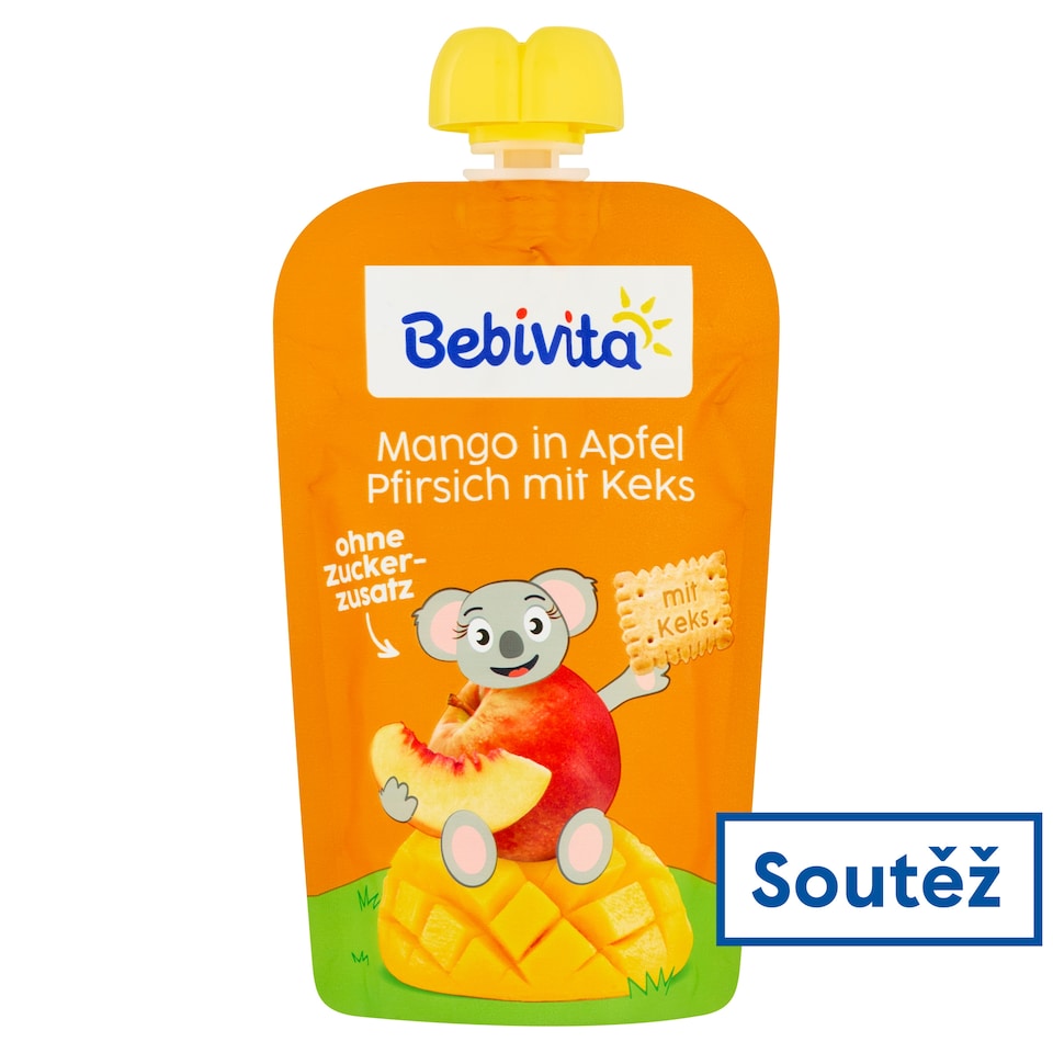 Obrázek 1 pro produkt Bebivita Jablko, broskev, mango, sušenka 120g