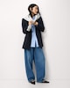 image 3 of F&F Pinstripe Co-ord Blazer in Navy