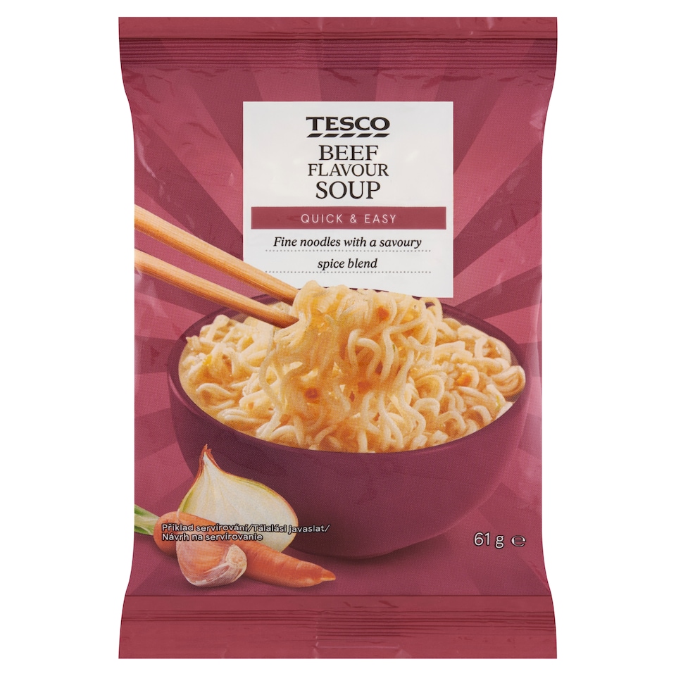 Tesco Instantná rezancová polievka s hovädzou príchuťou 61 g