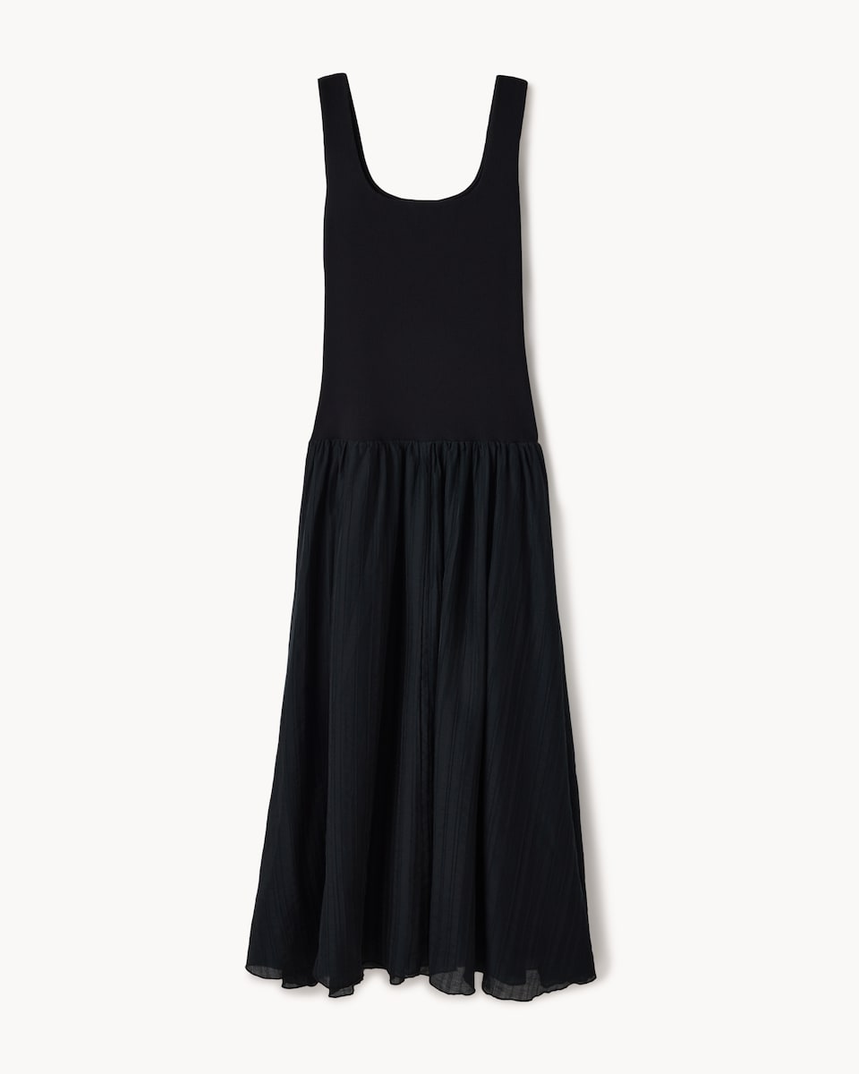 image 1 of F&F Square Neck Midi Dress in Black