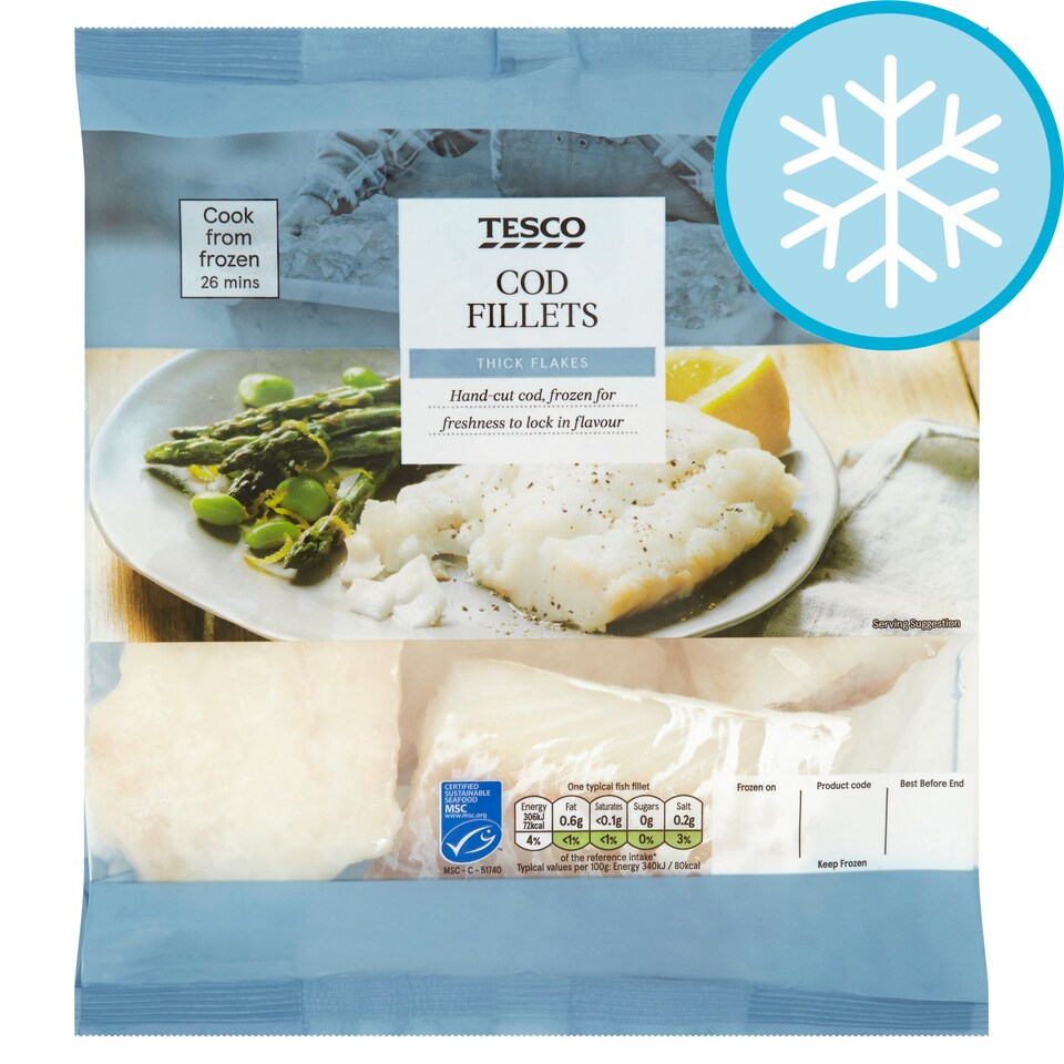 Tesco 5 Cod Fillets 450G