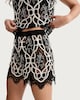 image 1 of F&F Embroidered Lace Trim Co-ord Shorts in Multi Black White