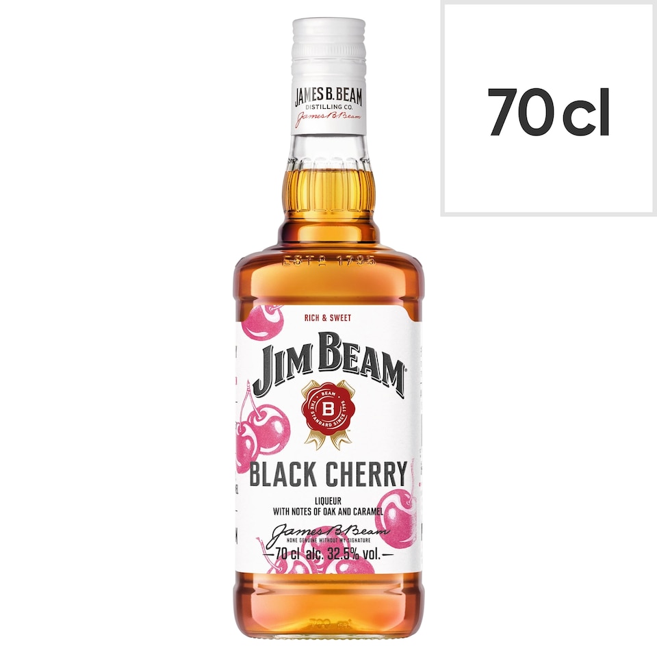 image 1 of Jim Beam Black Cherry Liqueur infused with Kentucky Straight Bourbon.