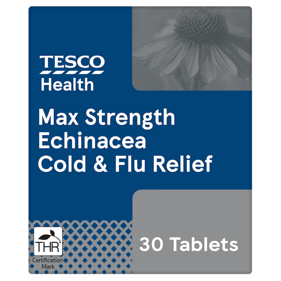 Tesco Health Max Strength Echinacea Cold & Flu Relief Tablets 30s
