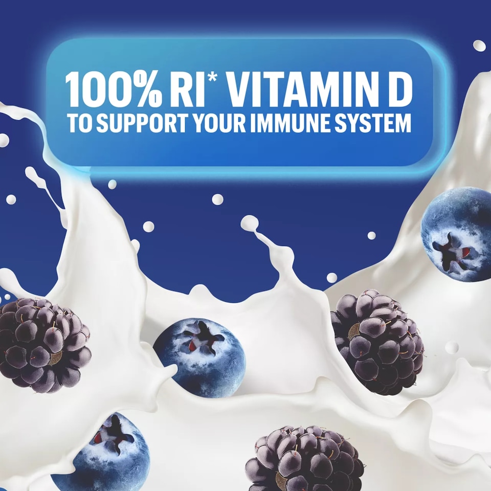 image 1 of Actimel+ Triple Action 100% Vitamin D Blueberry & Blackberry Yoghurt Drink 8x100g