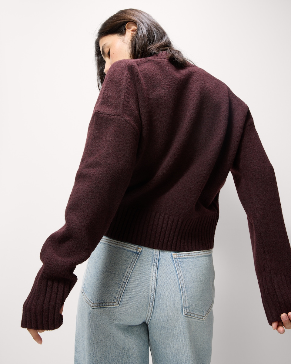 image 1 of F&F Crew Neck Jumper in Burgundy