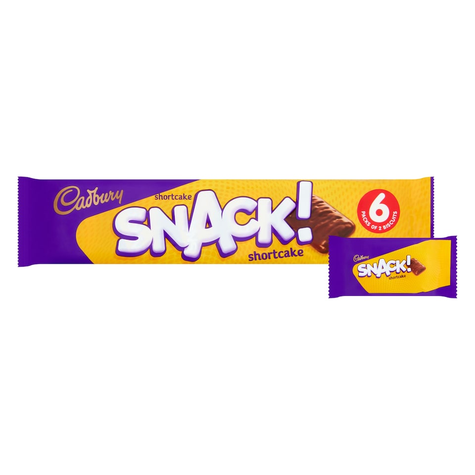 image 1 of Cadbury Snack Shortcake Chocolate Biscuits 6 Pack Multipack 120g
