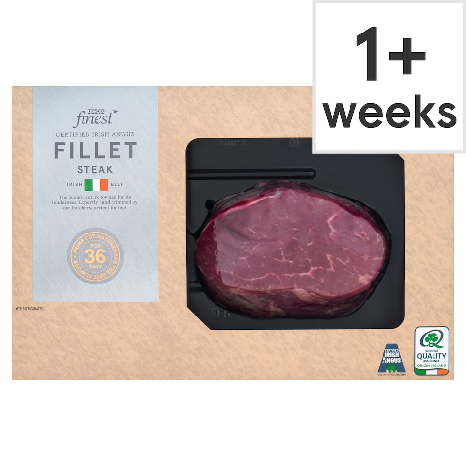 Tesco Finest Certified Irish Angus Beef Fillet Steak 284g
