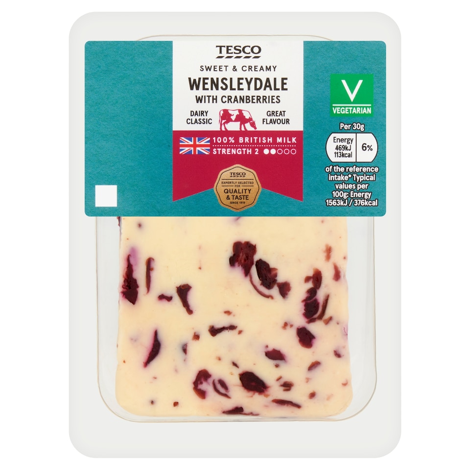 Tesco Wensleydale Cheese with Cranberries 200g