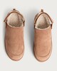 image 2 of F&F Faux Suede Borg Lined Chunky Mule Slippers in Tan