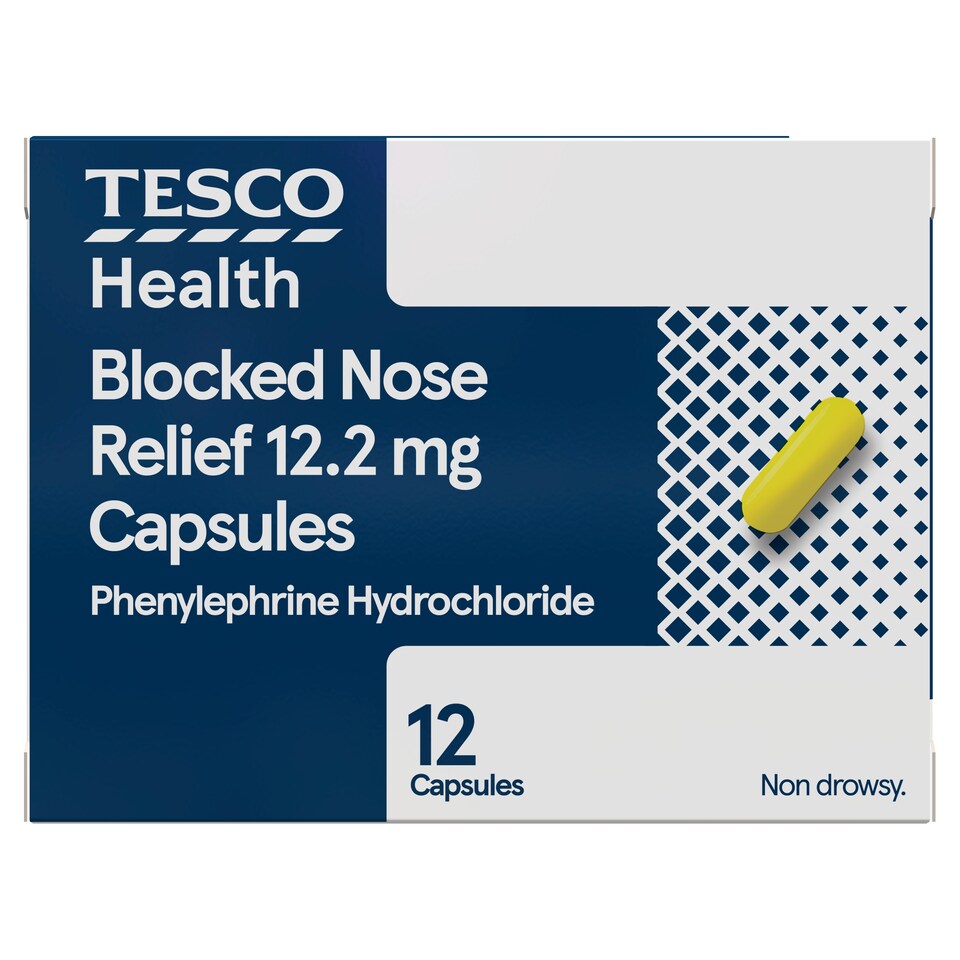 Tesco Health Blocked Nose Relief Capsules 12s