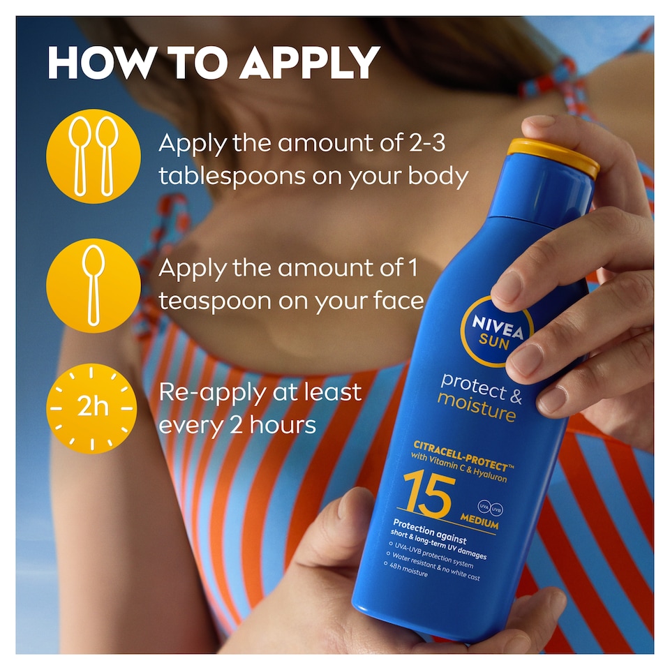 image 1 of NIVEA SUN Protect & Moisture Sun Lotion SPF15 200ml