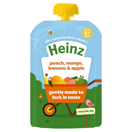Heinz Fruit Pouch Peach Mango & Banana 100G Tesco Groceries