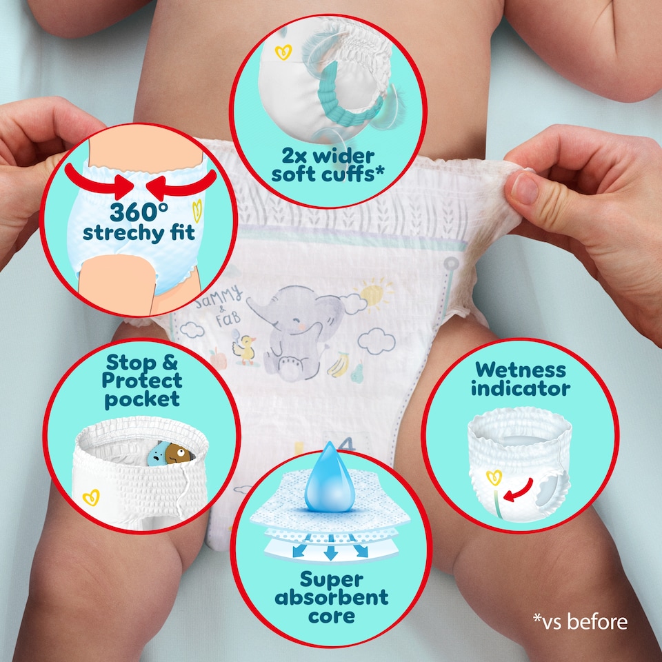 image 1 of Pampers Premium Protection Nappy Pants Jumbo Pack Size 7 40 Pack