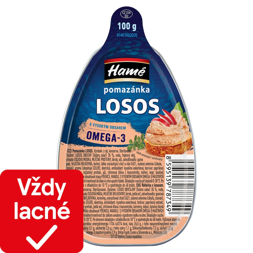 Hamé Nátierka s lososom 100 g