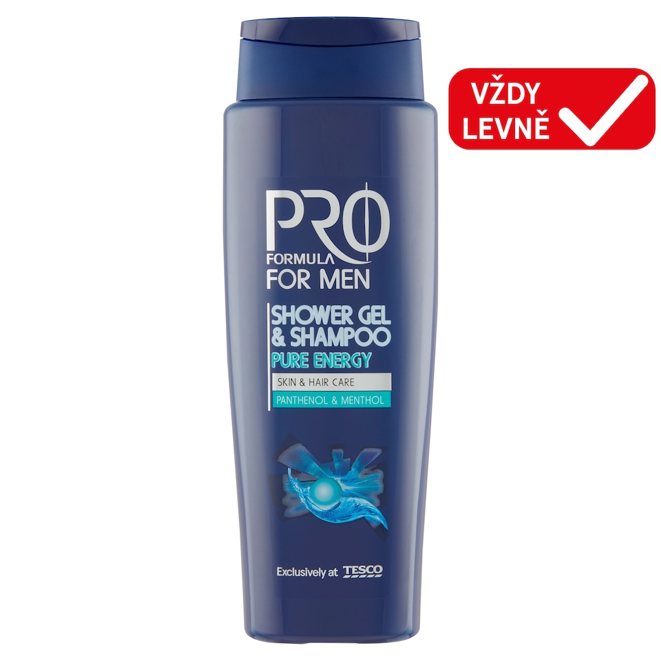 Tesco Pro Formula For Men sprchový gel a šampón Pure Energy 400ml