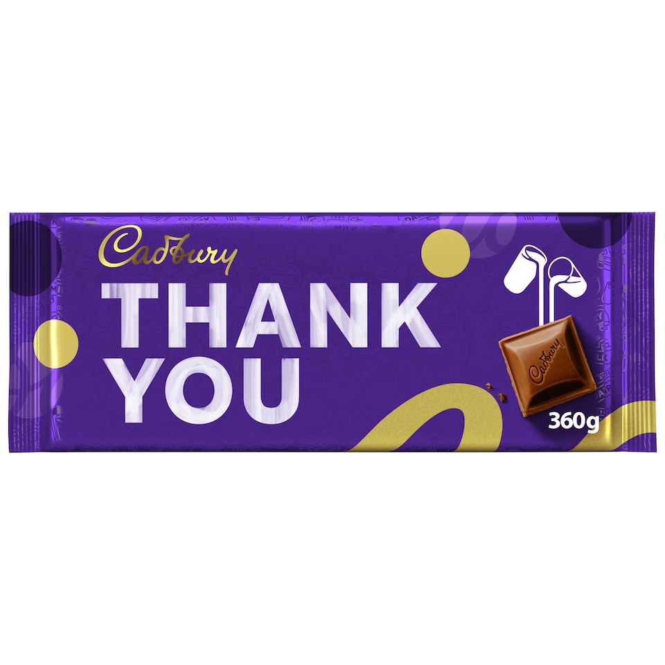 Cadbury Dairy Milk Thank You Chocolate Bar 360g