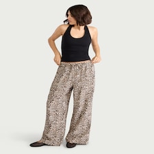 F&F Leopard Print Wide Leg Trousers in Multi Brown