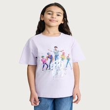 K-Pop Demon Hunters Pure Cotton Saja Boys T-Shirt in Lilac