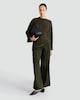 image 1 of F&F Seam Detail Long Sleeved Jumper in Olive