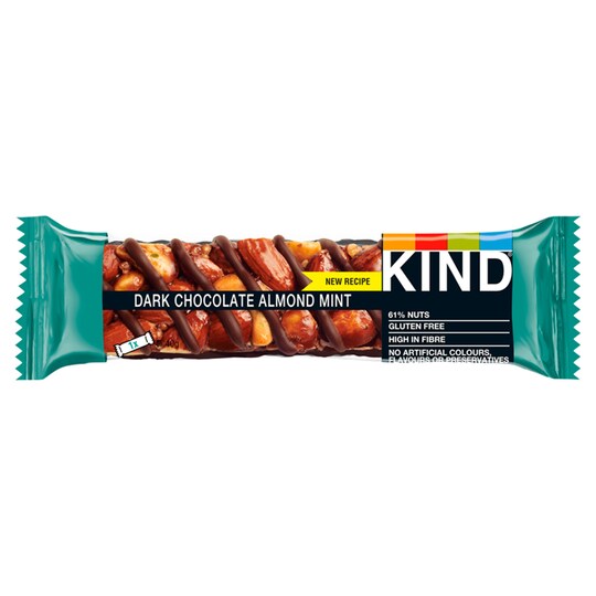 Kind Dark Chocolate Almond Mint Bar 40G Tesco Groceries