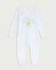 image 1 of F&F Baby Pure Cotton I Love Daddy Long Sleeved Sleepsuit in White