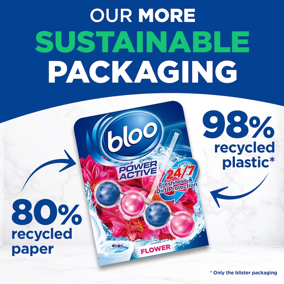 image 1 of Bloo Power Active Flower Rim Blocks 2 x 50g