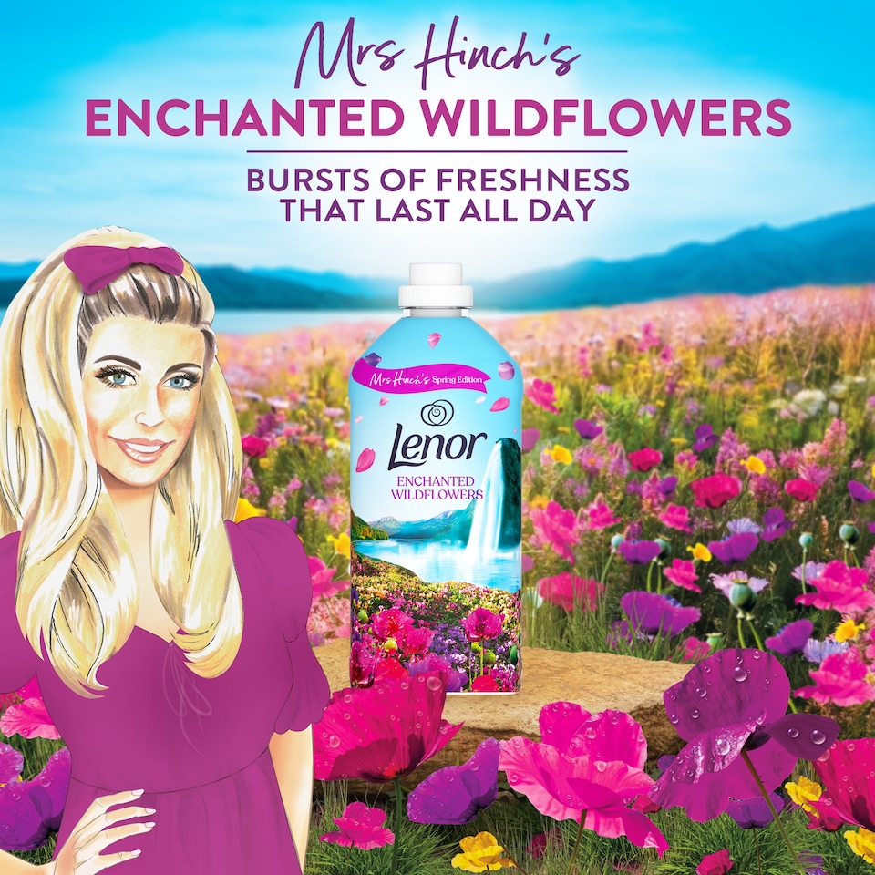 image 1 of Lenor Fabric Conditioner Mrs Hinch's Spring Edition Enchanted Wildflowers 50 washes 1.65L