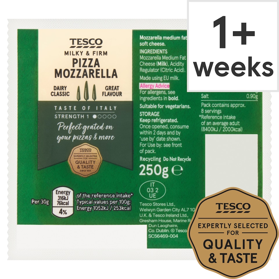 Tesco Pizza Mozzarella 250g