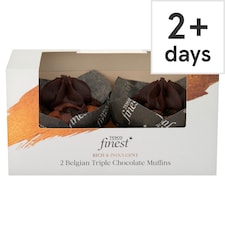 Tesco Finest Belgian Triple Chocolate Muffins 2 Pack
