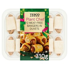 Tesco Plant Chef 12 Meat Free Bangers in Duvets 310g