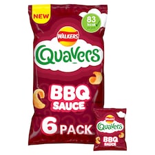 Walkers Quavers BBQ Sauce Multipack Crisps 6x16g