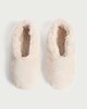 image 2 of F&F Faux Fur Fleece Lined Slipper Socks in Neutral