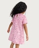 image 3 of F&F Girls Sequin Short Sleeved Dress in Pink