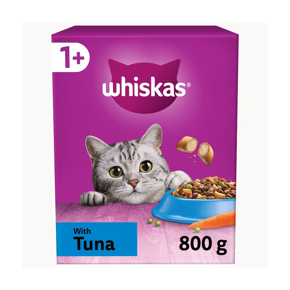 image 1 of Whiskas 1+ Adult Dry Cat Food Biscuits Tuna 800g