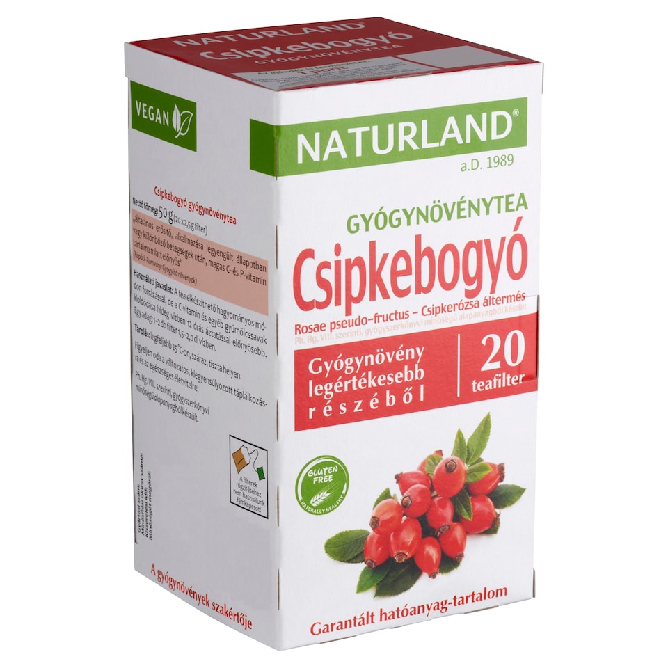 Naturland csipkebogyó gyógynövénytea 20 filter 50 g  1. kép