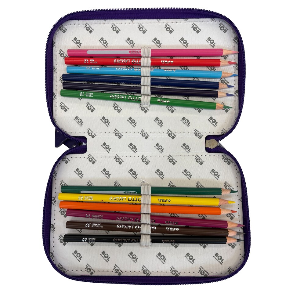 image 1 of 3 Zips Filled Pencil Case 20 x 13 x 6.5 cm