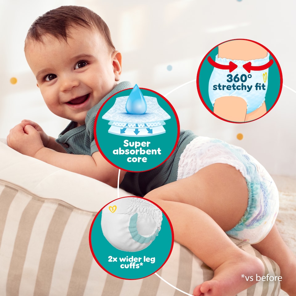 image 1 of Pampers Baby-Dry Nappy Pants Size 8 Jumbo+ Pack 44 Pack