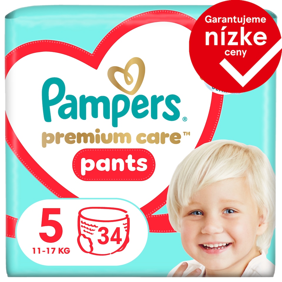 obrázok 1 z Pampers Premium Care plienkové nohavičky veľkosť 5, 34 plienok, 11kg-17kg