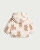 image 2 of F&F Baby Fleece Teddy Bear Hooded Jacket in White