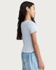 image 3 of F&F Girls Cotton Rich Ruched V Neck T-Shirt in Blue