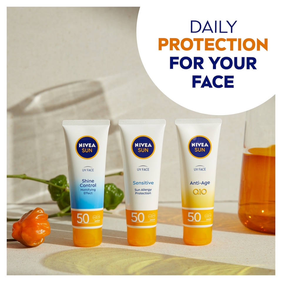 image 1 of NIVEA SUN UV Face Soothing Sensitive Sun Cream SPF50, 50ml