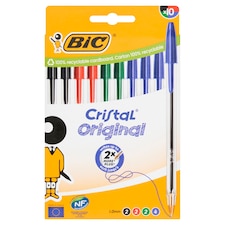 BIC Cristal Pens Assorted Ballpoint 10 Pack