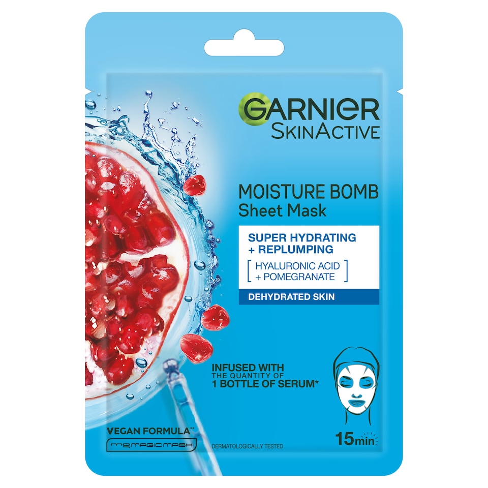 image 1 of Garnier Moisture Bomb Hydrating Face Mask Pomegranate