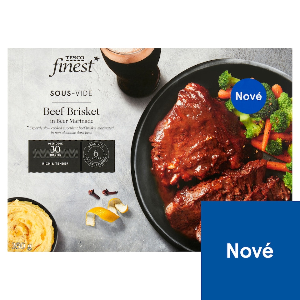 Tesco Finest Sous-vide hovězí hrudí na tmavém pivu 350g
