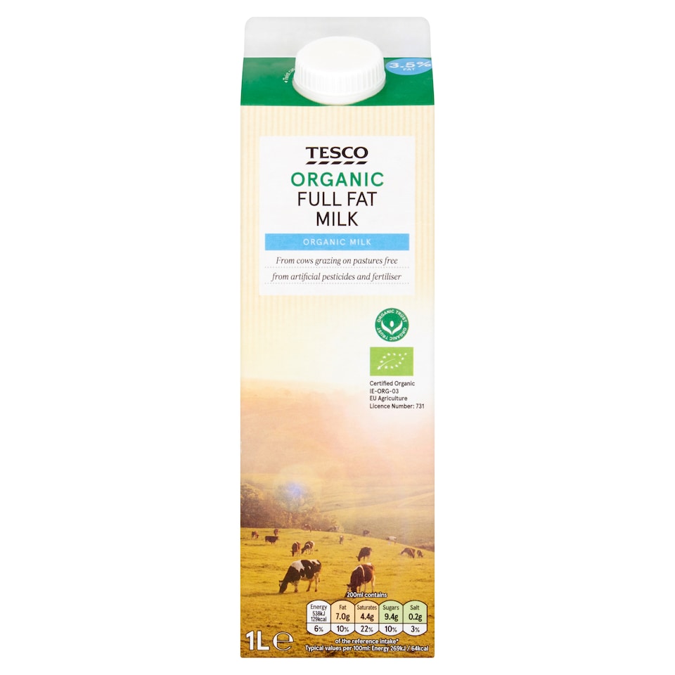 Tesco Fresh Organic Milk 1L